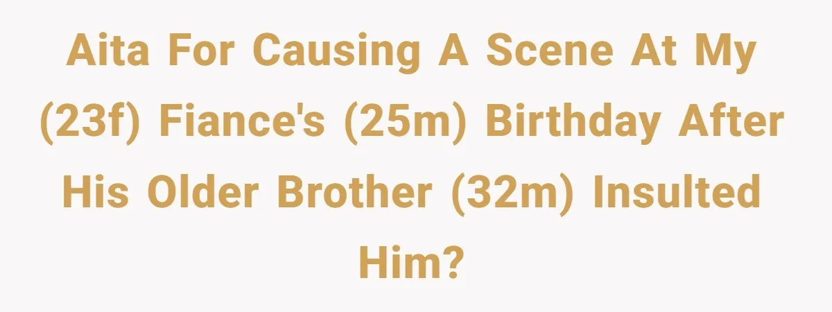 AITA for causing a scene at my (23F) fiance's (25M) birthday after his older brother (32M) insulted him?