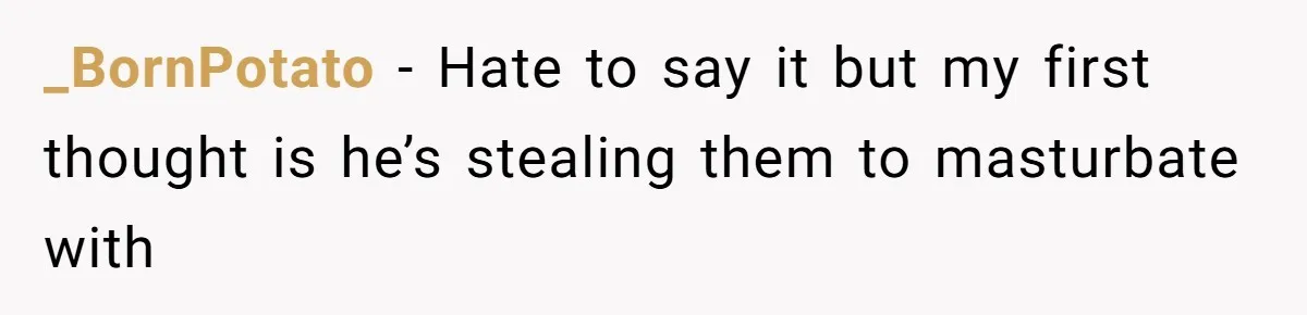 _BornPotato − Hate to say it but my first thought is he’s stealing them to masturbate with