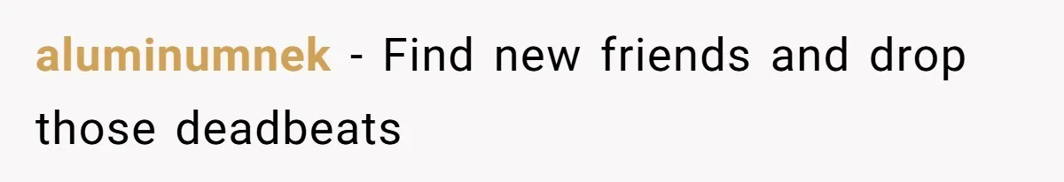 aluminumnek − Find new friends and drop those deadbeats