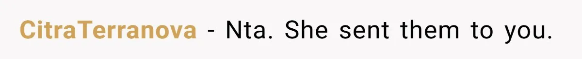 CitraTerranova − Nta. She sent them to you.