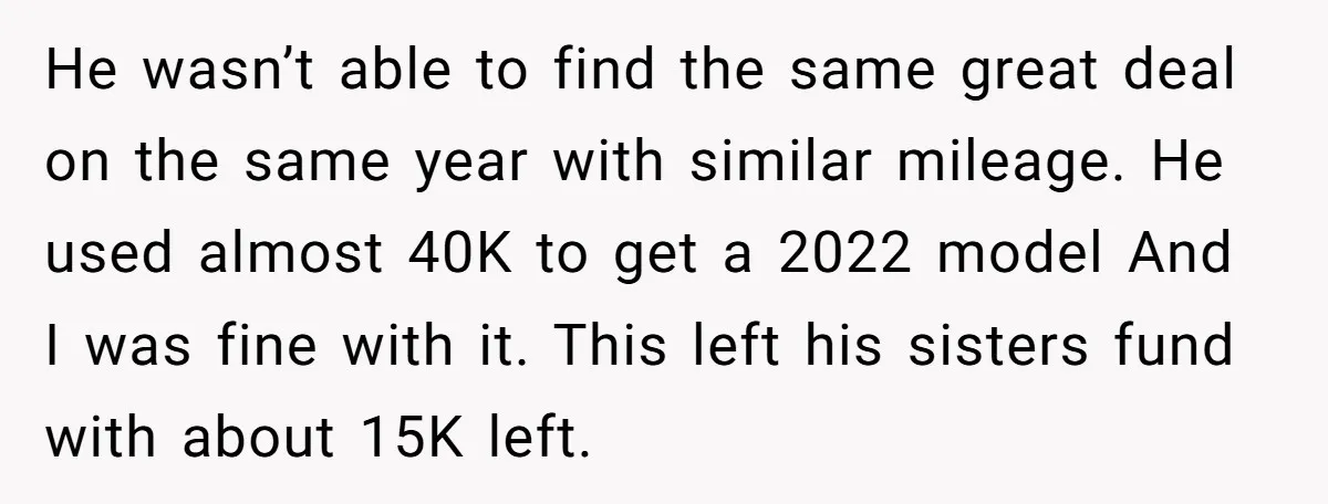 He wasn’t able to find the same great deal on the same year with similar mileage. He used almost 40K to get a 2022 model And I was fine with...
