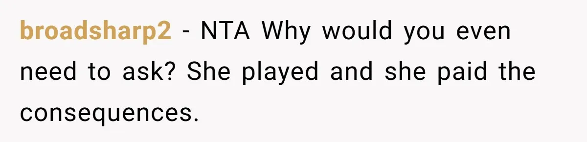 broadsharp2 − NTA Why would you even need to ask? She played and she paid the consequences.