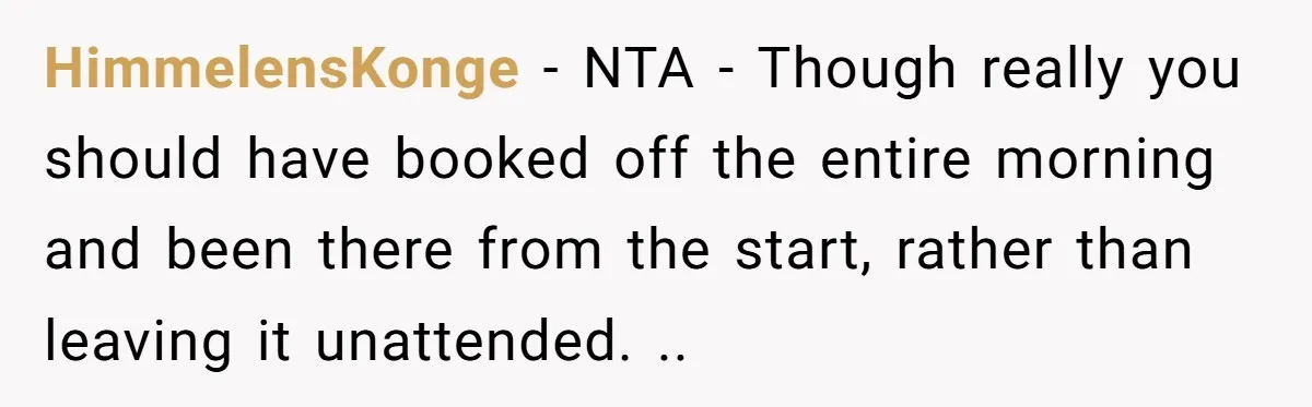HimmelensKonge − NTA - Though really you should have booked off the entire morning and been there from the start, rather than leaving it unattended. ..