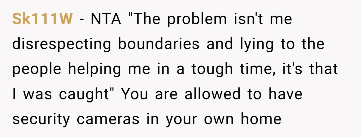 Sk111W − NTA "The problem isn't me disrespecting boundaries and lying to the people helping me in a tough time, it's that I was caught" You are allowed to have...