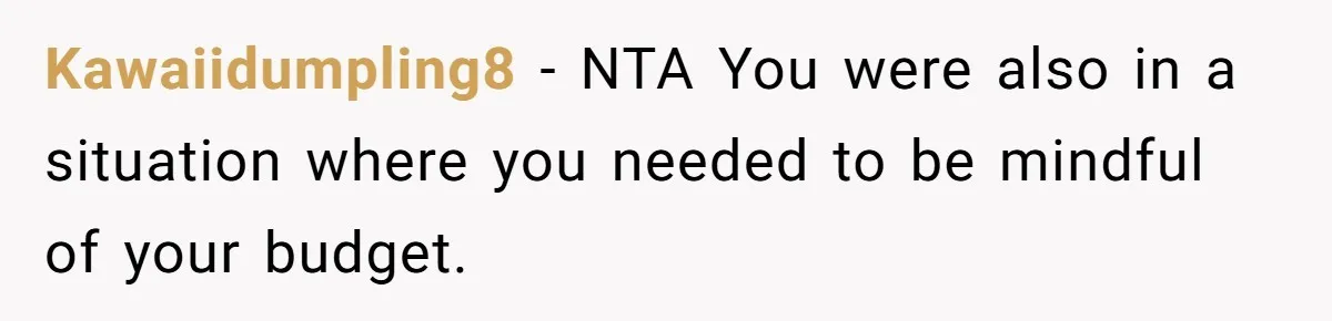 Kawaiidumpling8 − NTA You were also in a situation where you needed to be mindful of your budget.