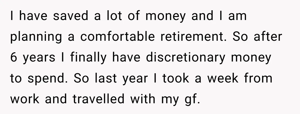 I have saved a lot of money and I am planning a comfortable retirement. So after 6 years I finally have discretionary money to spend. So last year I took...