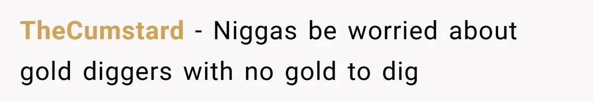 TheCumstard − Niggas be worried about gold diggers with no gold to dig