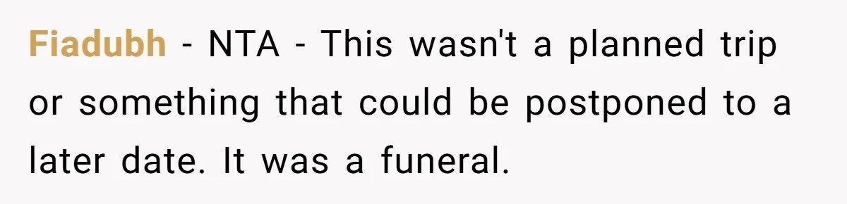 Fiadubh − NTA - This wasn't a planned trip or something that could be postponed to a later date. It was a funeral.