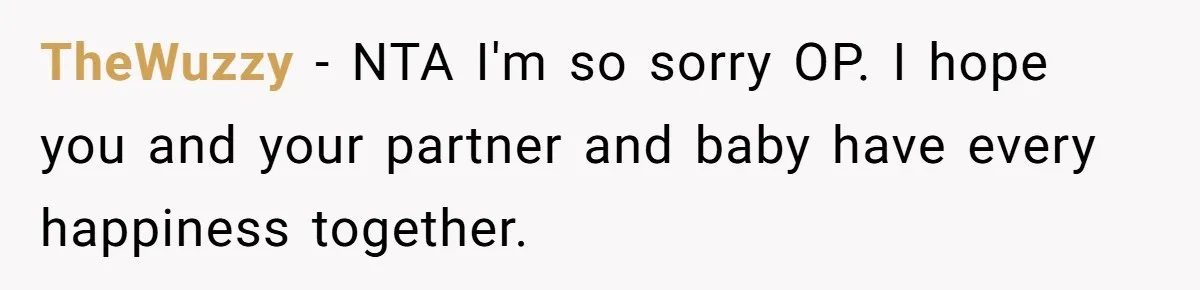 TheWuzzy − NTA I'm so sorry OP. I hope you and your partner and baby have every happiness together.