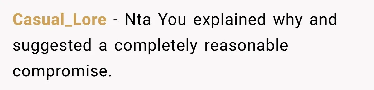 Casual_Lore − Nta You explained why and suggested a completely reasonable compromise.