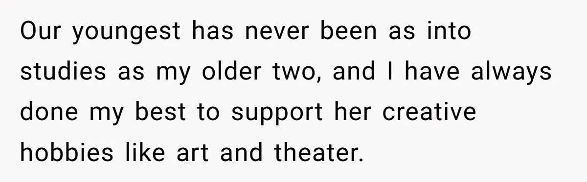 Our youngest has never been as into studies as my older two, and I have always done my best to support her creative hobbies like art and theater.