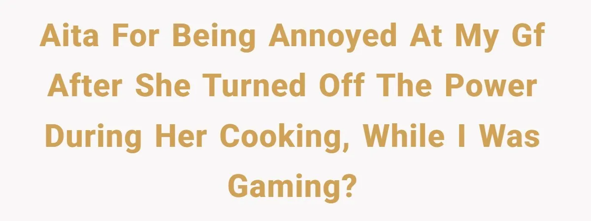AITA for being annoyed at my GF after she turned off the power during her cooking, while I was gaming?