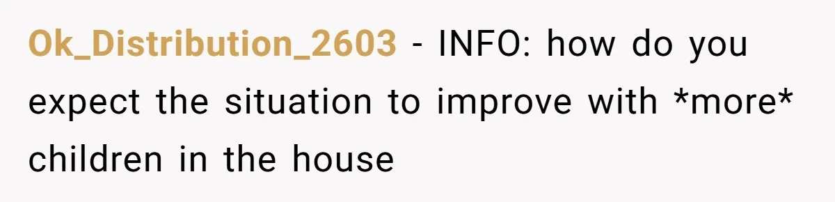 Ok_Distribution_2603 − INFO: how do you expect the situation to improve with *more* children in the house
