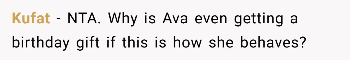 Kufat − NTA. Why is Ava even getting a birthday gift if this is how she behaves?