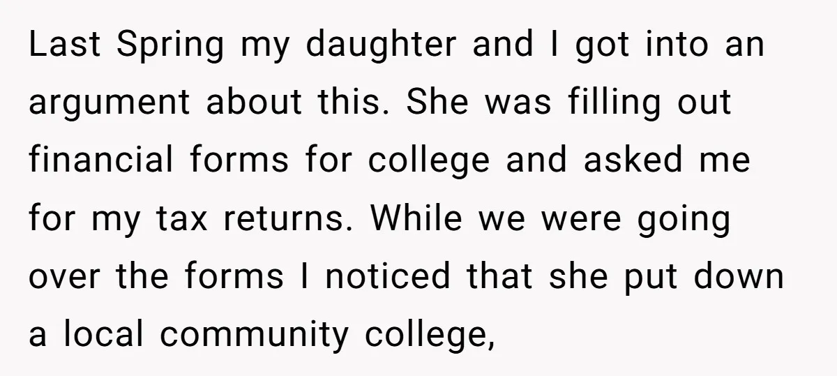 Last Spring my daughter and I got into an argument about this. She was filling out financial forms for college and asked me for my tax returns. While we were...