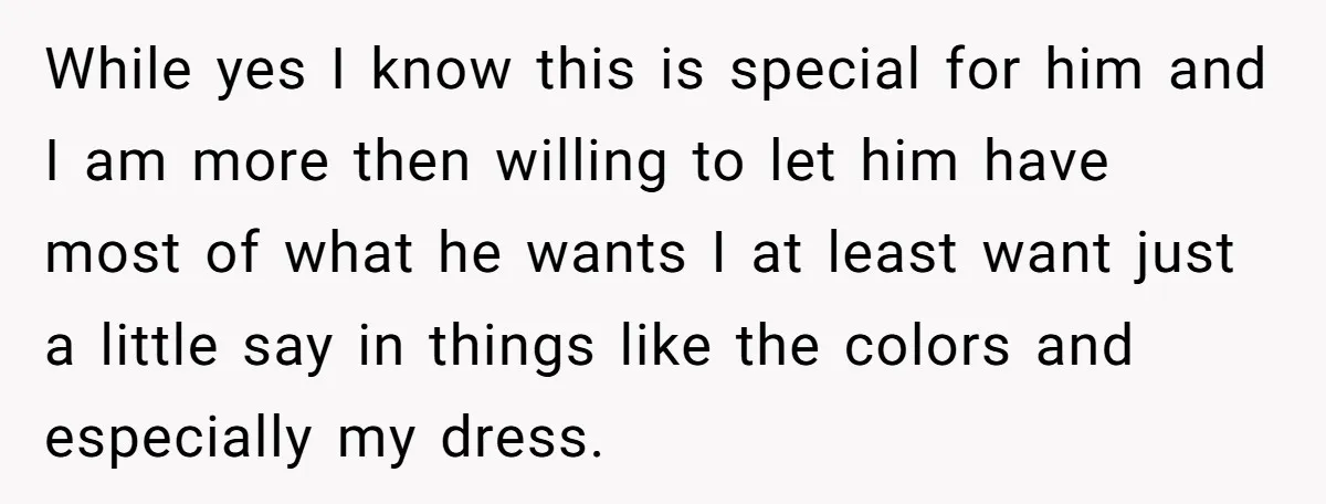 While yes I know this is special for him and I am more then willing to let him have most of what he wants I at least want just a...