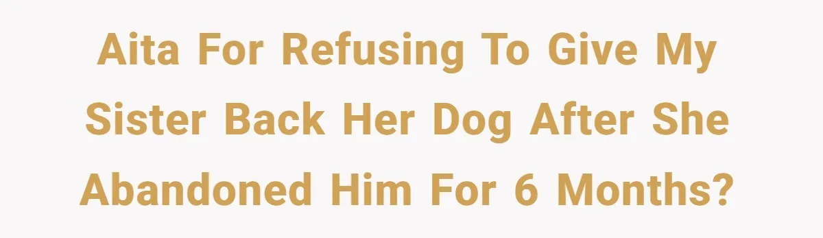 AITA for refusing to give my sister back her dog after she abandoned him for 6 months?