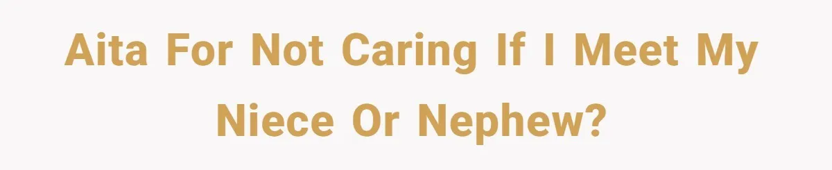 AITA for not caring if I meet my niece or nephew?