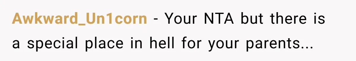 Awkward_Un1corn − Your NTA but there is a special place in hell for your parents...