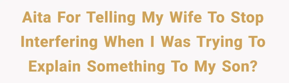 AITA for telling my wife to stop interfering when I was trying to explain something to my son?