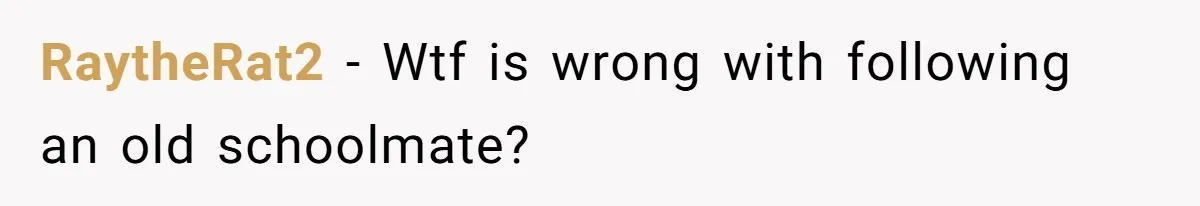 RaytheRat2 − Wtf is wrong with following an old schoolmate?