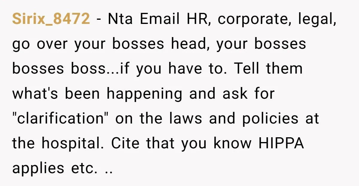 Sirix_8472 − Nta Email HR, corporate, legal, go over your bosses head, your bosses bosses boss...if you have to. Tell them what's been happening and ask for "clarification" on the...