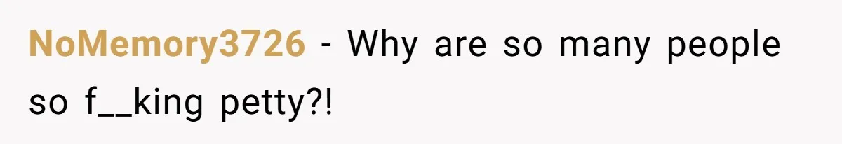 NoMemory3726 − Why are so many people so f__king petty?!
