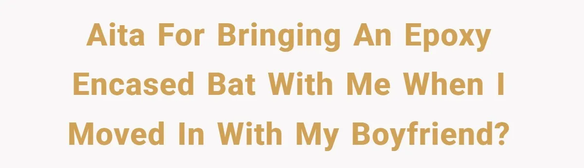 AITA for bringing an epoxy encased bat with me when I moved in with my boyfriend?