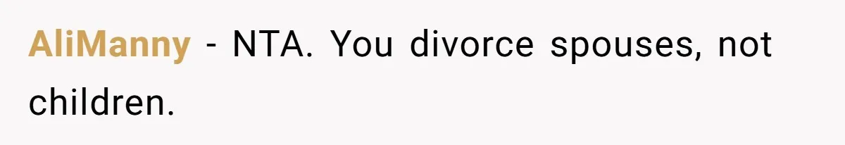 AliManny − NTA. You divorce spouses, not children.