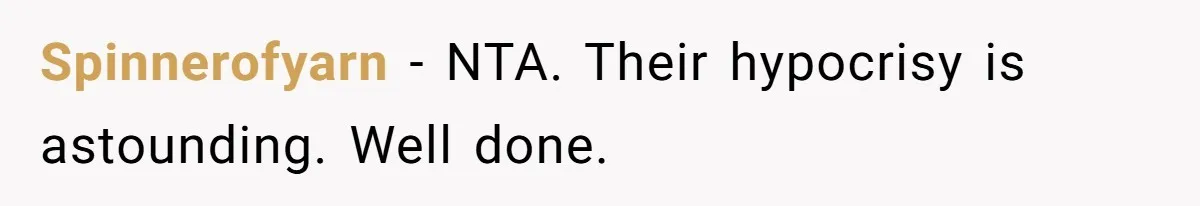 Spinnerofyarn − NTA. Their hypocrisy is astounding. Well done.