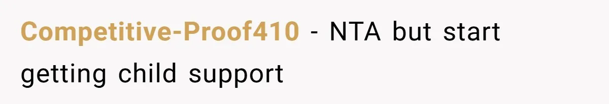 Competitive-Proof410 − NTA but start getting child support