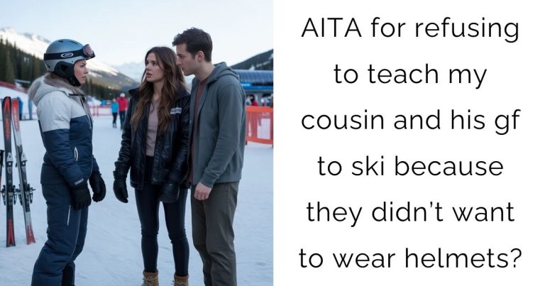 AITA for refusing to teach my cousin and his gf to ski because they didn’t want to wear helmets?