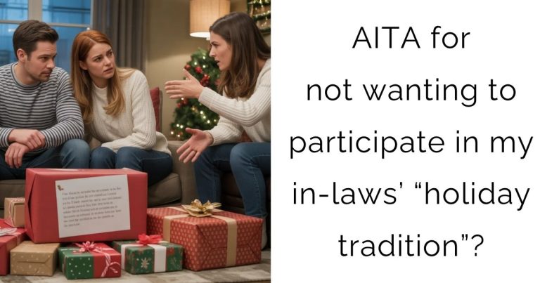 AITA for not wanting to participate in my in-laws’ “holiday tradition”?