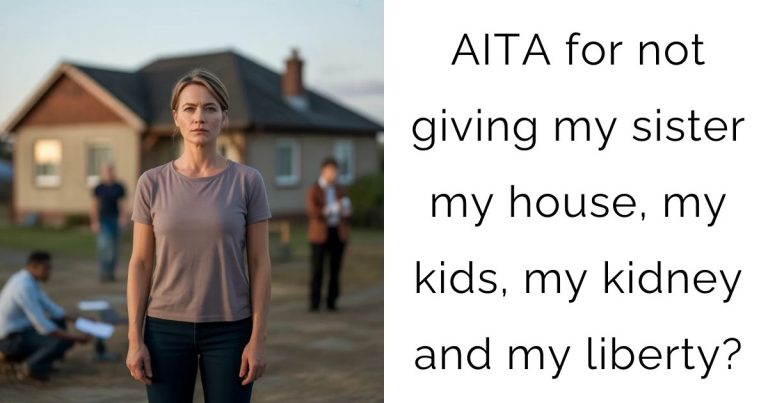 AITA for not giving my sister my house, my kids, my kidney and my liberty?