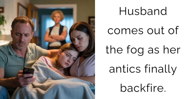 Husband comes out of the fog as her antics finally backfire.