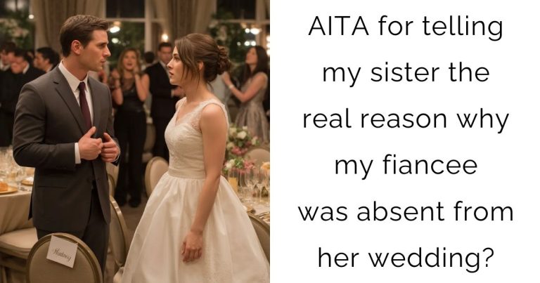 AITA for telling my sister the real reason why my fiancee was absent from her wedding?