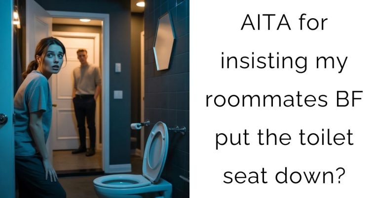 AITA for insisting my roommates BF put the toilet seat down?