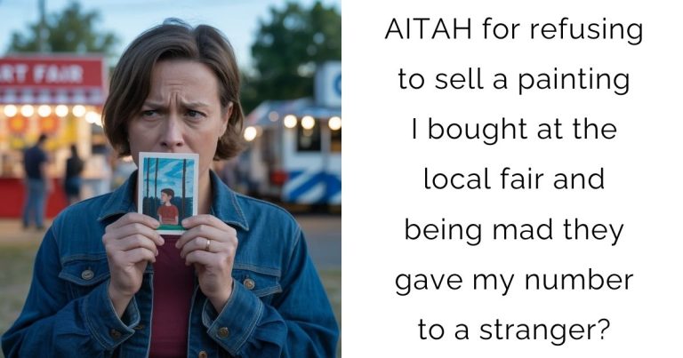AITAH for refusing to sell a painting I bought at the local fair and being mad they gave my number to a stranger?