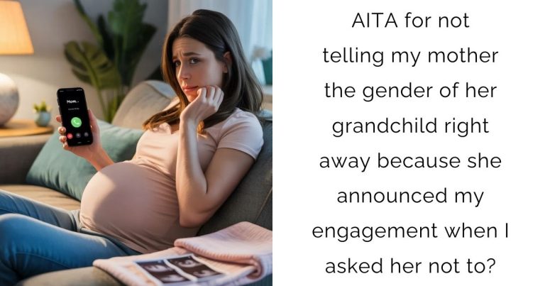 AITA for not telling my mother the gender of her grandchild right away because she announced my engagement when I asked her not to?