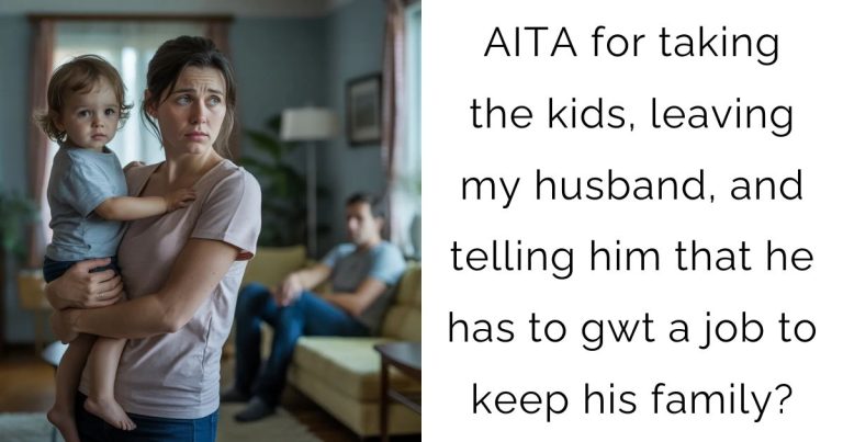 AITA for taking the kids, leaving my husband, and telling him that he has to gwt a job to keep his family?