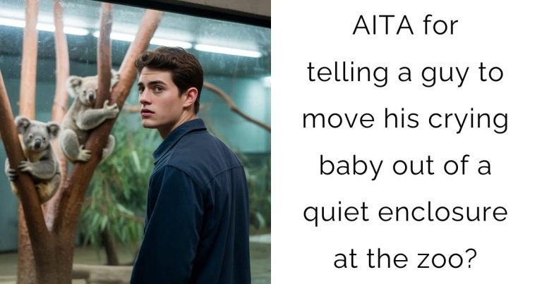 AITA for telling a guy to move his crying baby out of a quiet enclosure at the zoo?