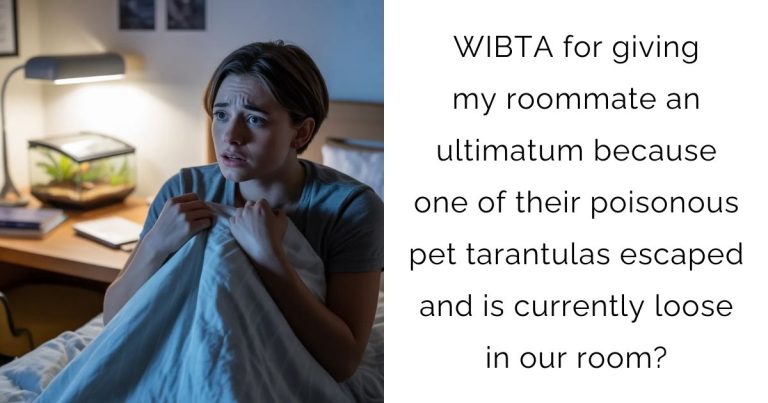 WIBTA for giving my roommate an ultimatum because one of their poisonous pet tarantulas escaped and is currently loose in our room?