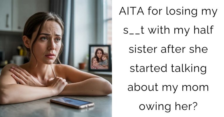 AITA for losing my s__t with my half sister after she started talking about my mom owing her?