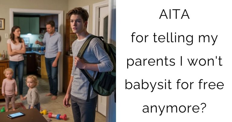 AITA for telling my parents I won’t babysit for free anymore?