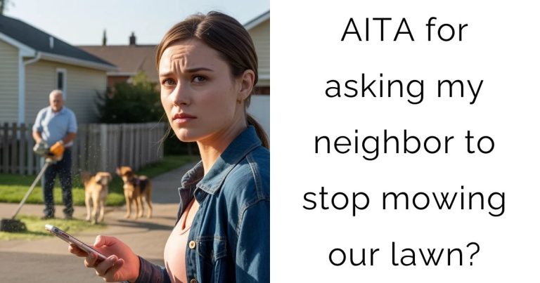 AITA for asking my neighbor to stop mowing our lawn?