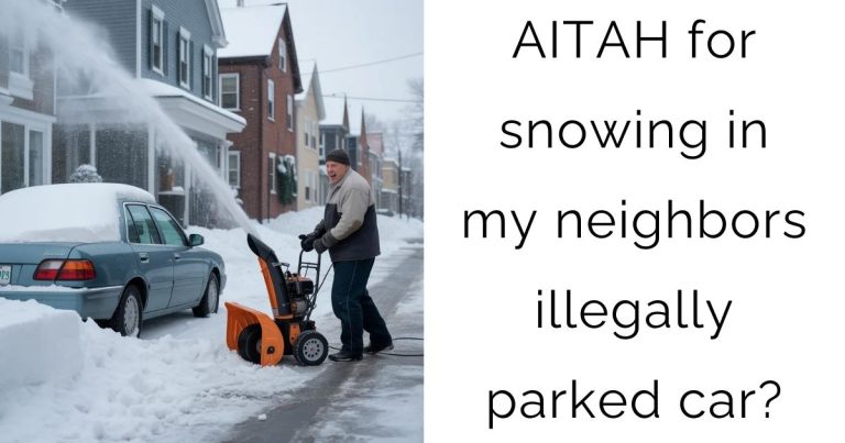 AITAH for snowing in my neighbors illegally parked car?