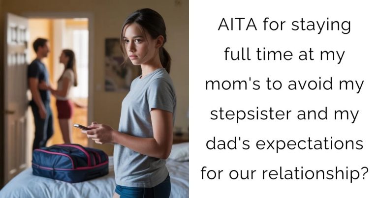 AITA for staying full time at my mom’s to avoid my stepsister and my dad’s expectations for our relationship?