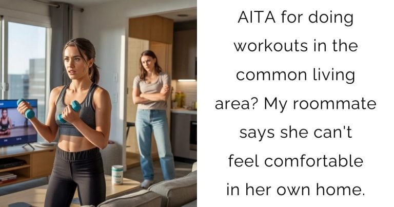 AITA for doing workouts in the common living area? My roommate says she can’t feel comfortable in her own home.