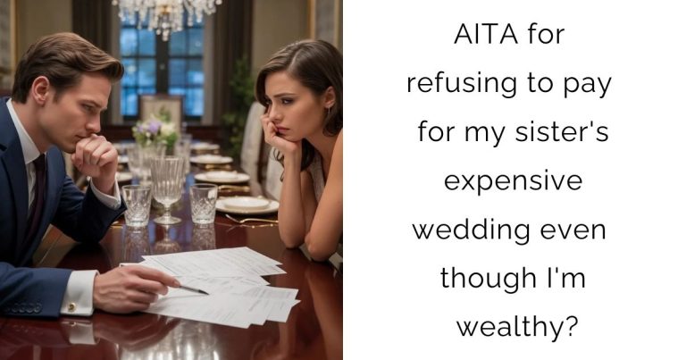AITA for refusing to pay for my sister’s expensive wedding even though I’m wealthy?
