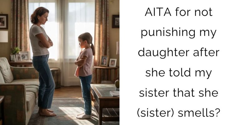 AITA for not punishing my daughter after she told my sister that she (sister) smells?
